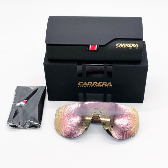 NEW FLAGLAB 12 0000J CARRERA SHIELD WOMEN SUNGLASSES ROSE GOLD CARRERA FLAGLAB12 - Picture 10 of 11